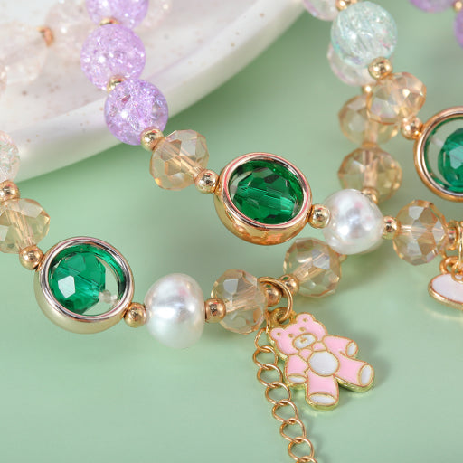 Pulsera de cuentas con doble perla