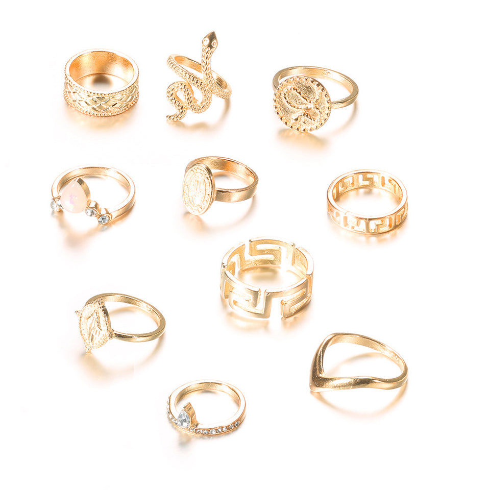 Set de 10 anillos de cadena