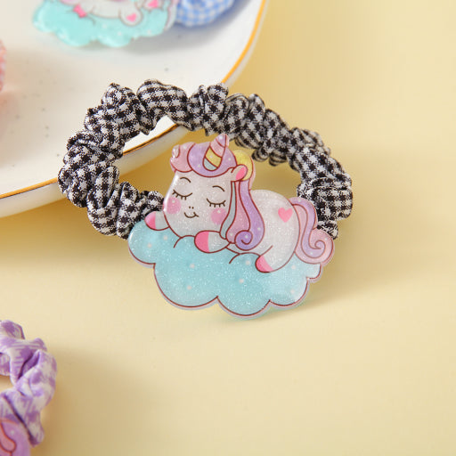 Goma para el cabello de tela acrílica de unicornio