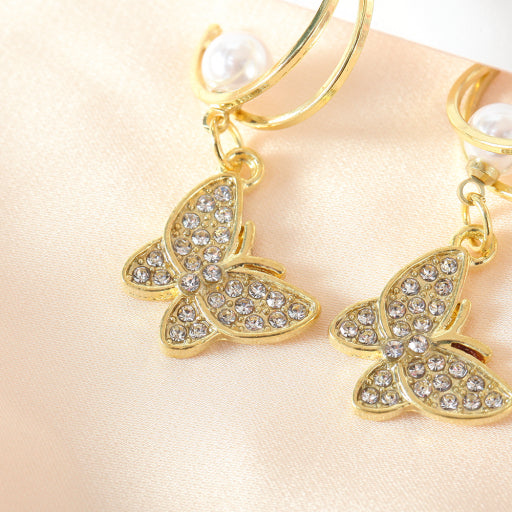 Pendientes de perlas de mariposa (1 par)