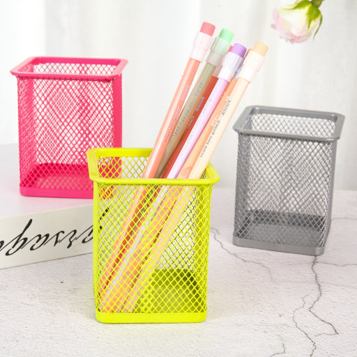 Portalápices cuadrado de metal - Negro