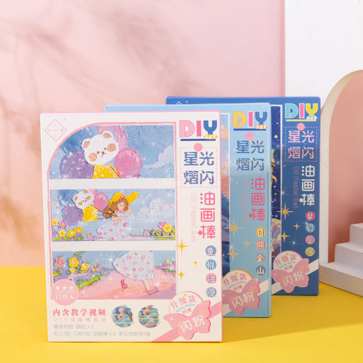 Pastel al óleo con purpurina artesanal Fantasy Galaxy