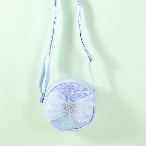 Bolso redondo pequeño Snow Princess (azul)