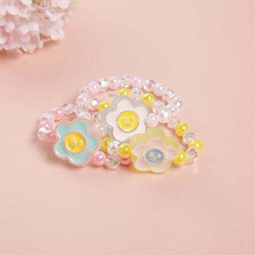 Pulsera de acrílico de flor sonriente