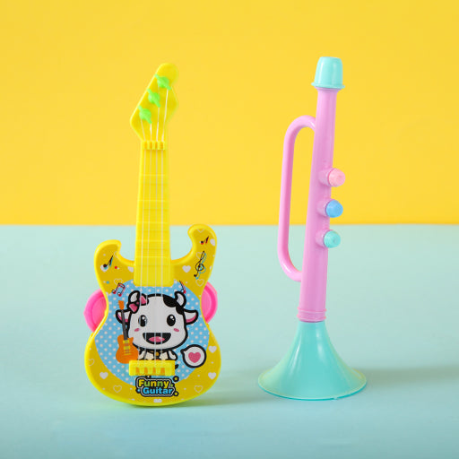 Pequeño instrumento musical bicolor.