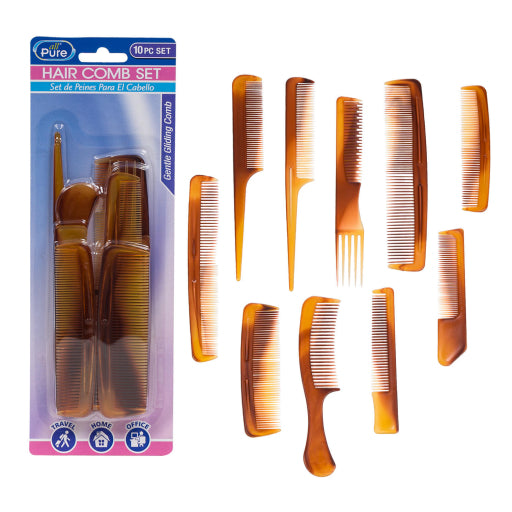 Juego De Peines Para El Cabello All Pure De 10 Piezas