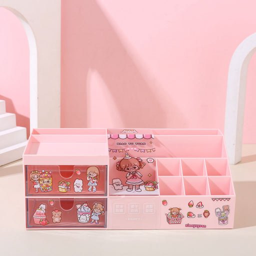 Caja de almacenamiento con cajón de dos capas (cabeza de conejo dorada)