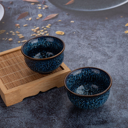 Taza cepillada azul