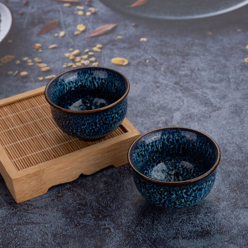 Taza cepillada azul