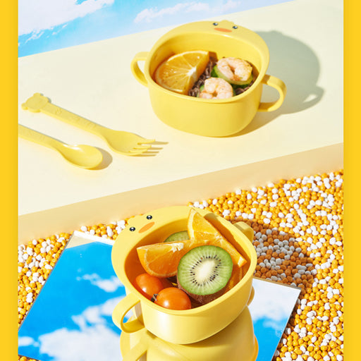 Cuenco infantil con pato y yema de huevo [Amarillo]