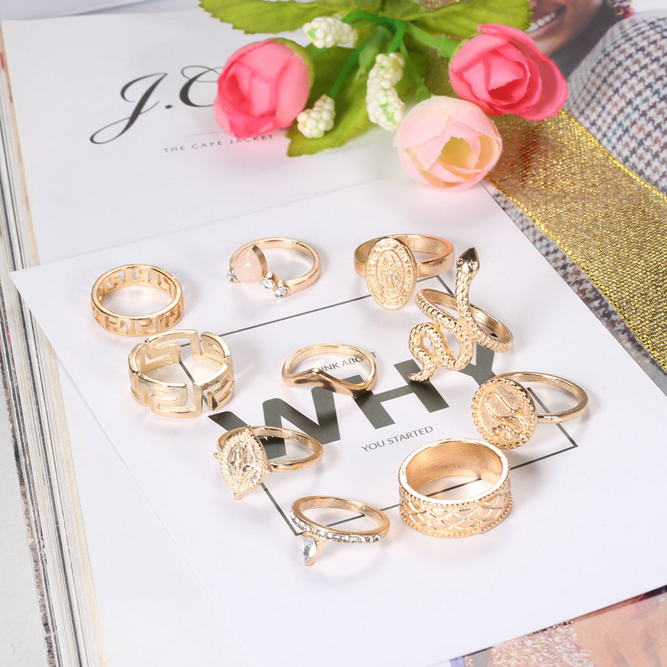 Set de 10 anillos de cadena