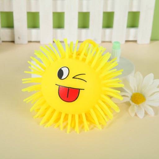 Linda bola de pelo emoji brillante