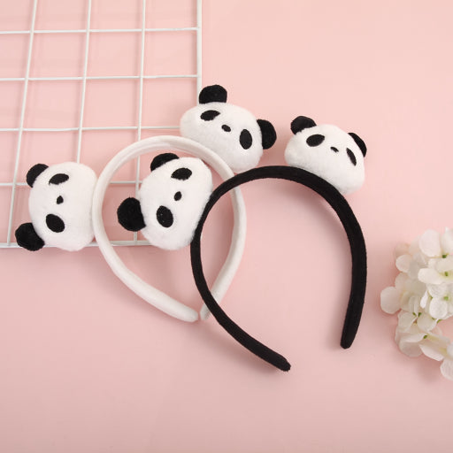 Aro de pelo panda blanco y negro