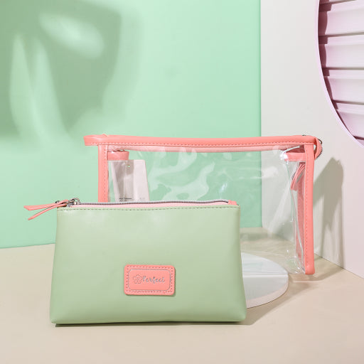 Bolsa de maquillaje portátil Jelly Mother Child (rosa)