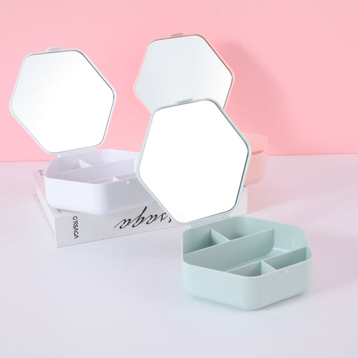 Espejo de escritorio plegable con forma de diamante