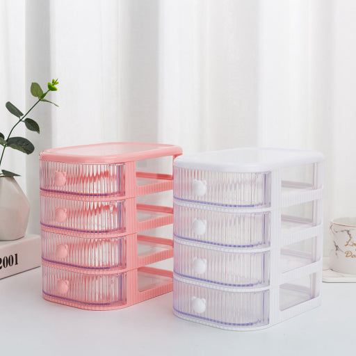 Caja de almacenamiento multifuncional con cuatro capas (blanco)