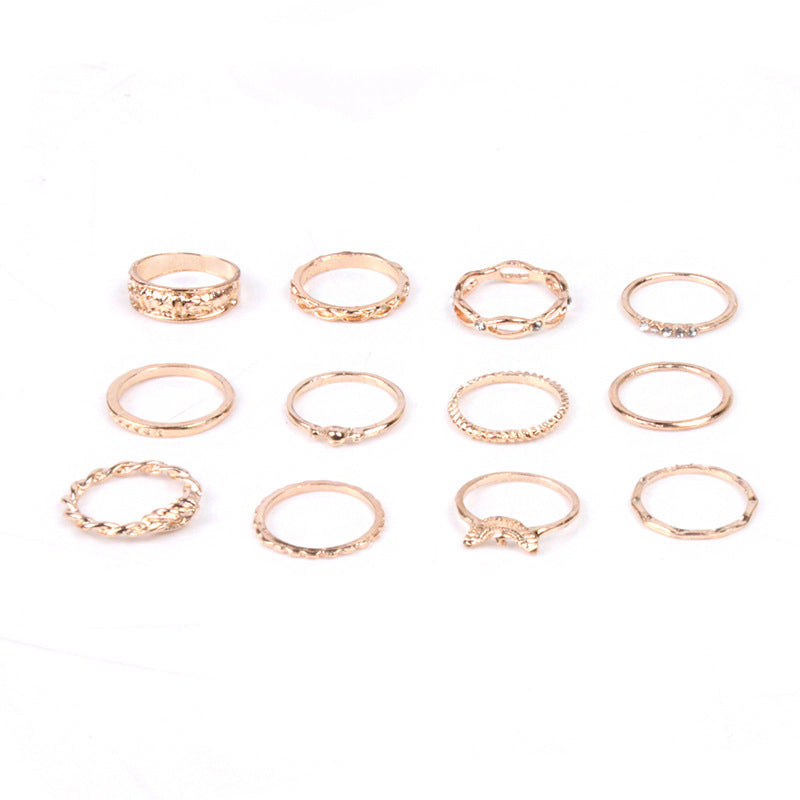 Juego de anillos delgados para mujer