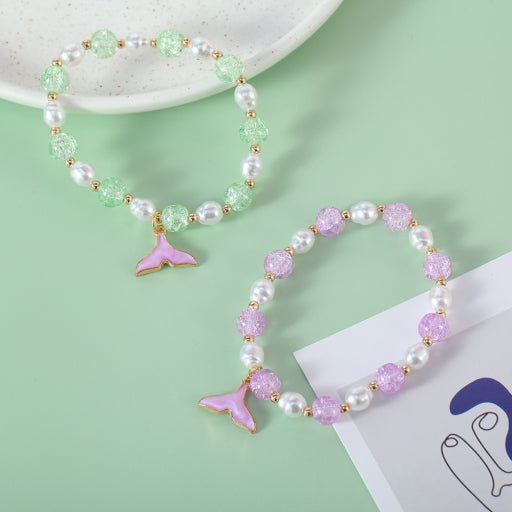 Pulsera de cuentas con perlas de imitación