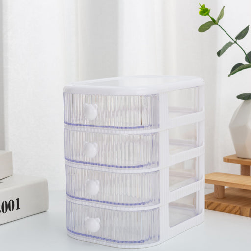 Caja de almacenamiento multifuncional con cuatro capas (blanco)