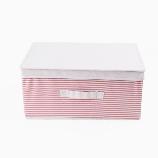 caja de almacenamiento a rayas (rosa claro)