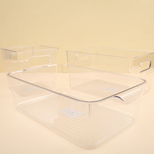 Cesta de almacenamiento pequeña con caja exterior transparente