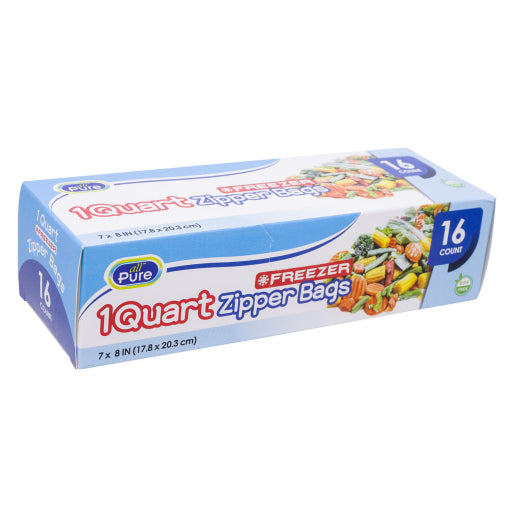 Bolsa Para Congelador Con Cremallera Para Almacenamiento De Alimentos De 16 Ct