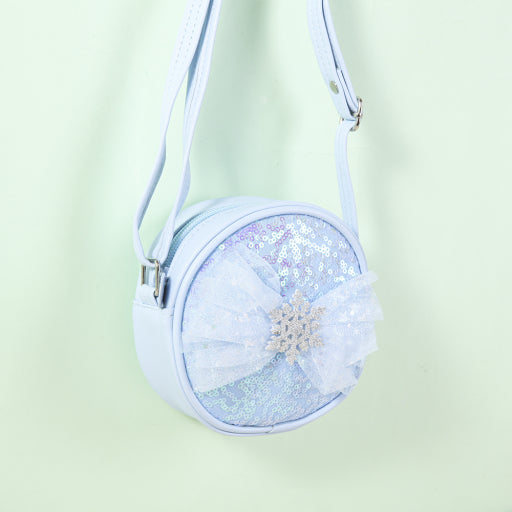 Bolso redondo pequeño Snow Princess (azul)