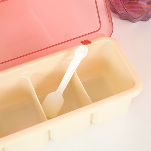 Caja de condimentos de cuatro compartimentos
