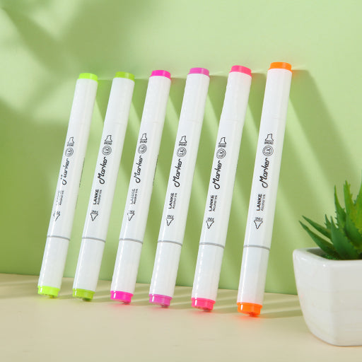 Rotulador de doble cabeza de 6 colores