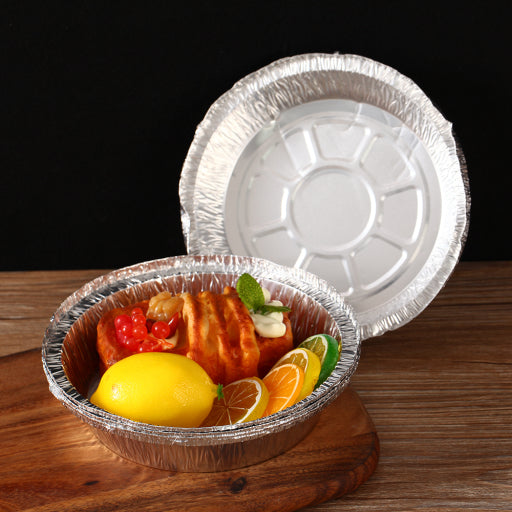 Bandejas redondas de papel de aluminio de 7 pulgadas (sin tapa)