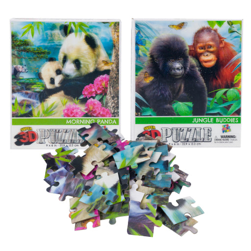 Rompecabezas 3D De 50 Piezas: Panda Matutino/Jungle Buddies