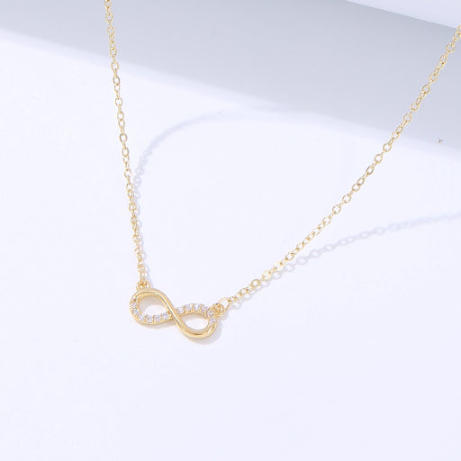 Collar colgante de 8 líneas con incrustaciones de circonio