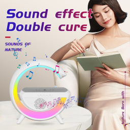 Gran G bluetooth audio con función de carga inalámbrica ABS caja de color
