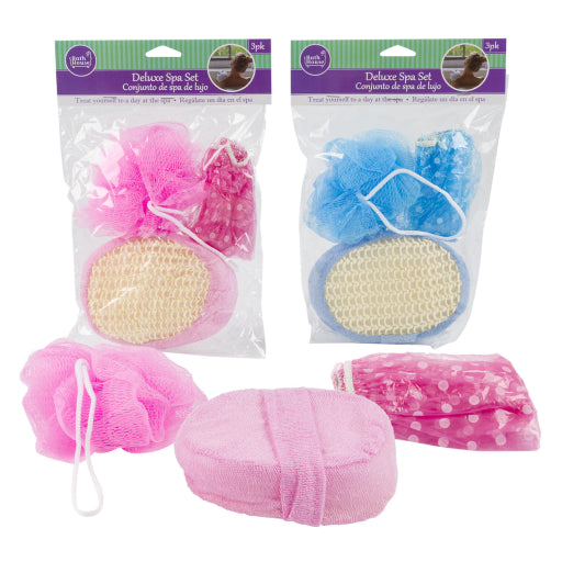 Juego De Esponjas De Baño De 3 Piezas: 2 Colores Surtidos