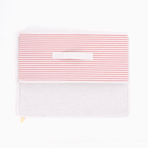 caja de almacenamiento a rayas (rosa claro)