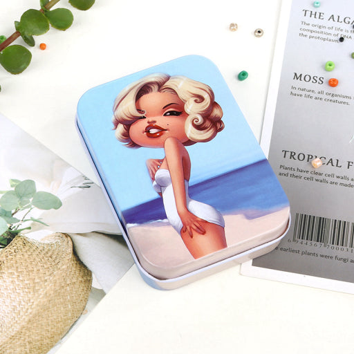 Pequeña caja metálica para almacenamiento
