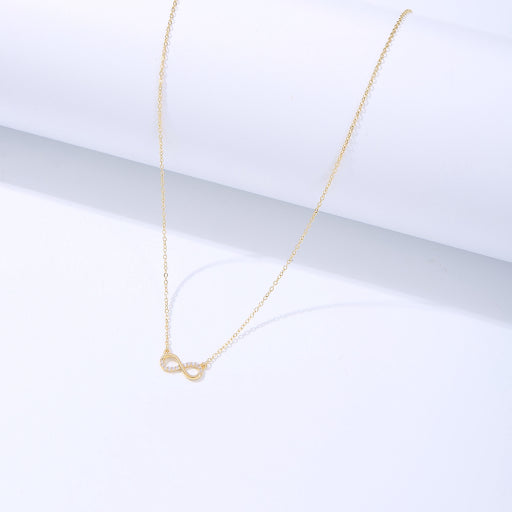 Collar colgante de 8 líneas con incrustaciones de circonio