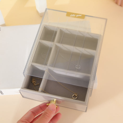 Caja de almacenamiento con cajón ancho serie Clover (con caja de franela)