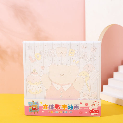 Juego de pasteles al óleo con cuadrícula de cuatro