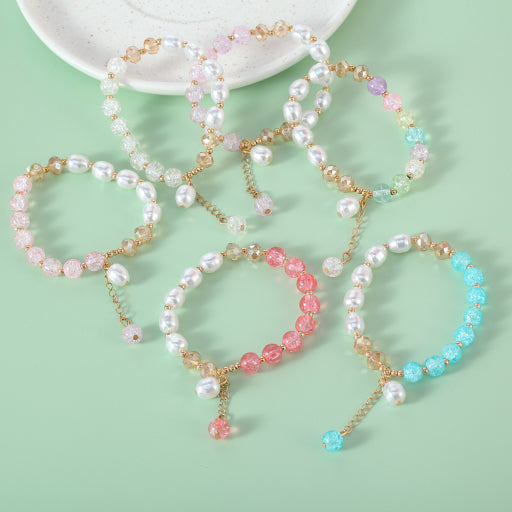 Pulsera AB con cuentas de perlas