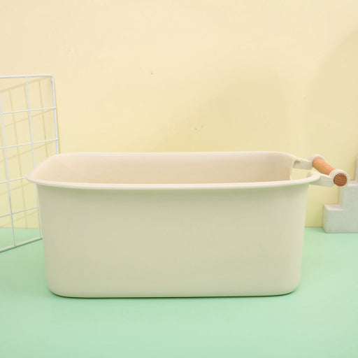 Cesta simple con asa de madera de un solo lado (grande)