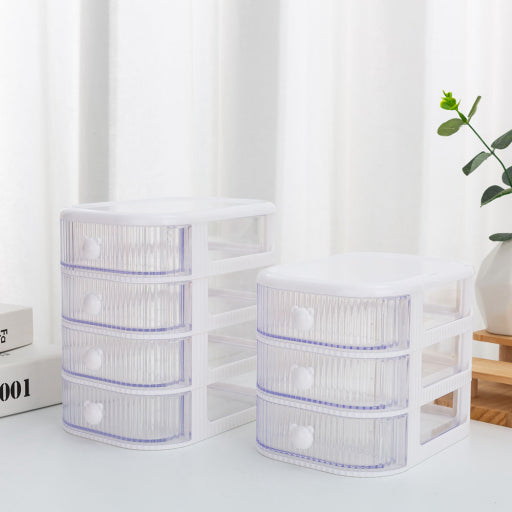 Caja de almacenamiento multifuncional con tres capas (blanco)